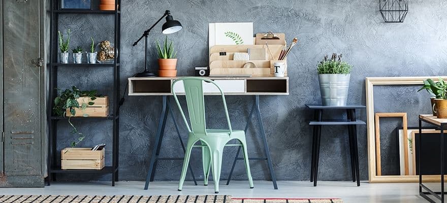 Loft Office With Vintage Decor For Creative Working